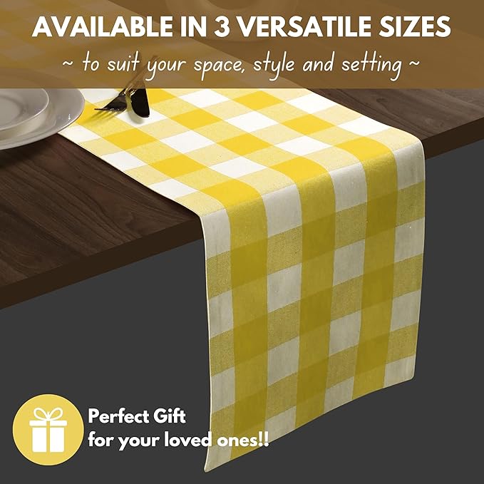 Native Fab Table Runner Buffalo Check Plaid 100% Cotton - Image 7