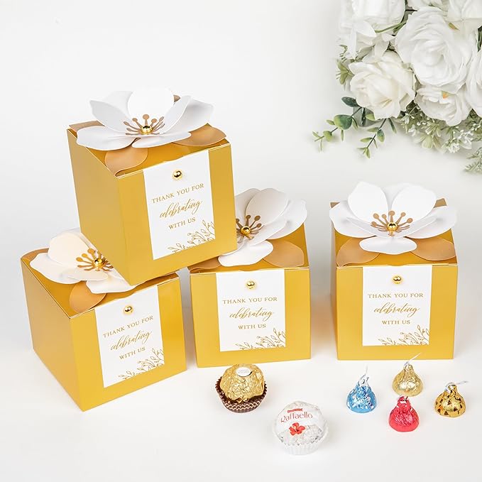 FEIYI 20 PCS Gold Gift Boxes, 3 In 1 Favor Boxes - Image 3