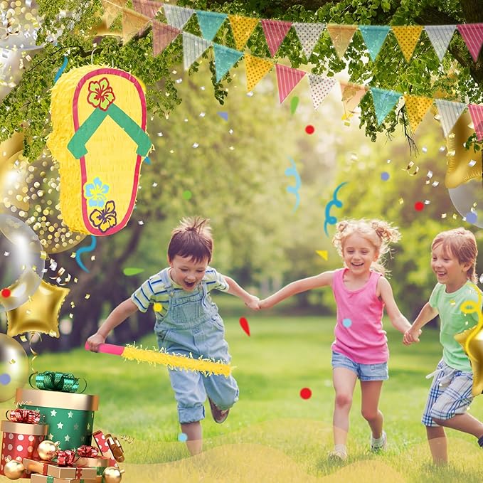 Sandal Pinatas Bundle with a Blindfold and a Bat, Summer Theme Parties and - Image 6