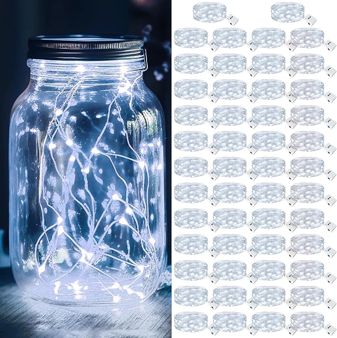 kolpop 50 Pack LED Fairy Lights Battery Operated, Mini Twinkle String Lights by kolpop