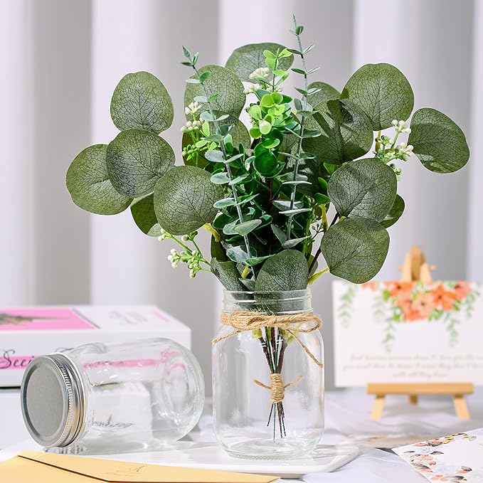 6 Set Centerpiece Table Decorations Mason Jar Table Centerpiece - Image 4