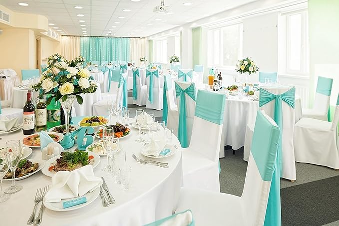 100 PCS Satin Chair Sashes Decorative Bow Chair Sashes Ties Back Ribbon Bow - Image 8