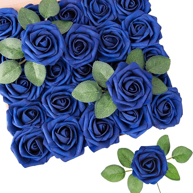 N&T NIETING Artificial Flowers Roses 25Pcs Fake Flowers Foam Roses by NTNIETING