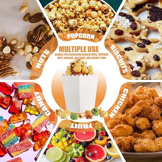 Zopeal 200 Pcs Mini Popcorn Boxes and Clear Treat Bag Set, Bulk Popcorn Bags - Image 6