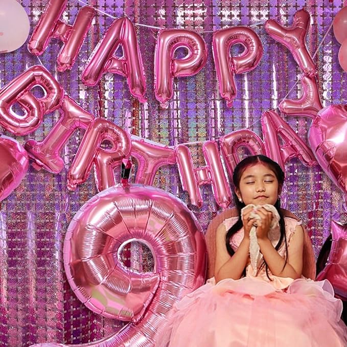 Pink Tinsel Curtain Party Backdrop - Image 7