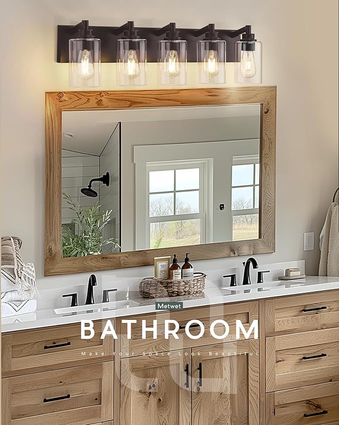 5-Light Bathroom Light Fixtures, 30 Inch Oil Rubbed Bronze Vanity Lights - Image 4