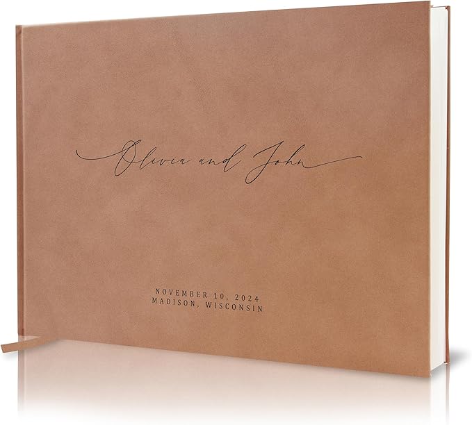 MUUJEE Personalized Guestbook in Old Rose by MUUJEE