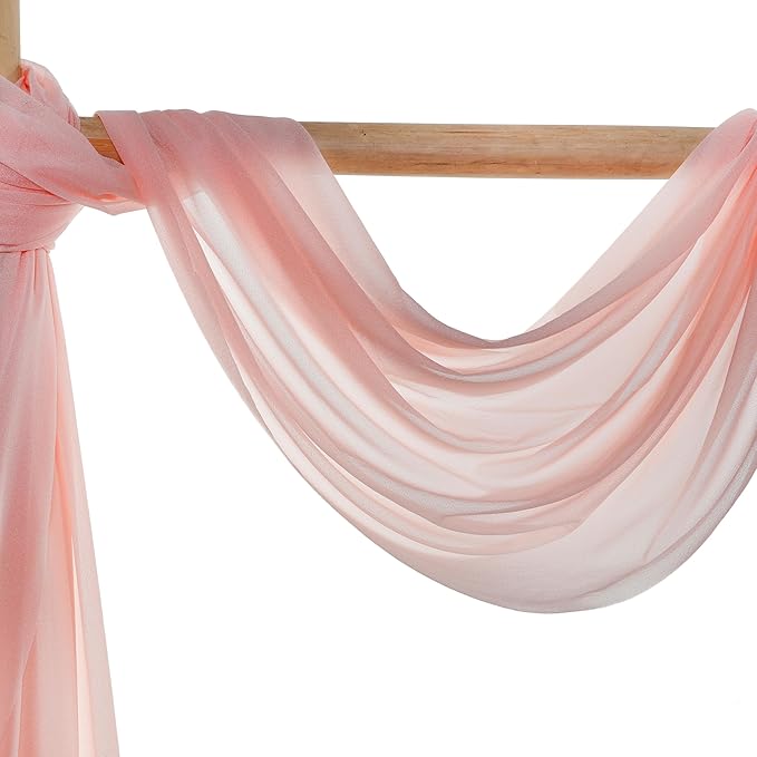 VDS Pack of 3 Panel Wedding Arch Draping Fabric Sheer Chiffon Fabric Drapery - Image 5