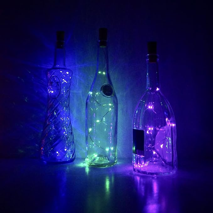 10 Pack 20 LED Wine Bottle Cork Lights Mini Fairy String Lights Copper Wire - Image 6