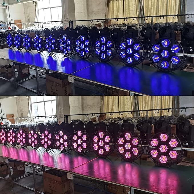 JUNMAN 7 Head Led Retro Background Effect Light DJ Disco Stage Lights 1pc Pack - Image 4