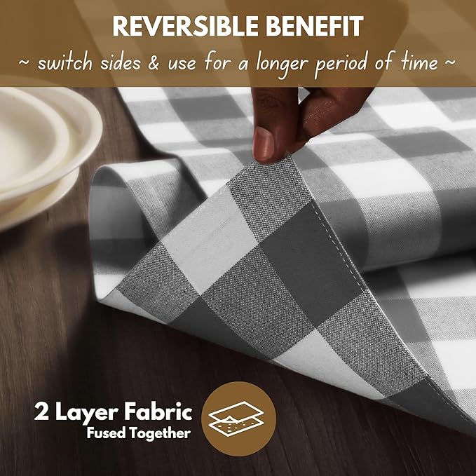 Native Fab Table Runner Buffalo Check Plaid 100% Cotton - Image 5