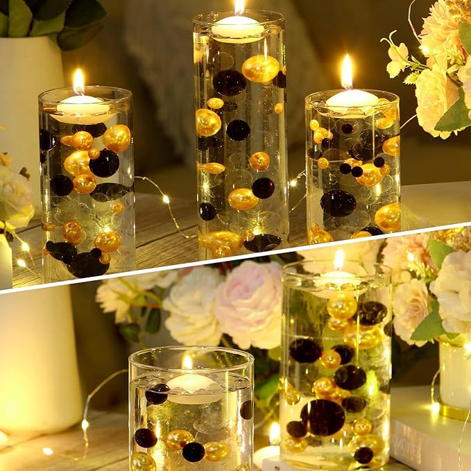 100PCS Black Gold Faux Pearls Beads - Image 4
