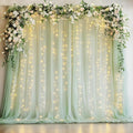 Fomcet Sage Green Tulle Backdrop Curtains by Fomcet