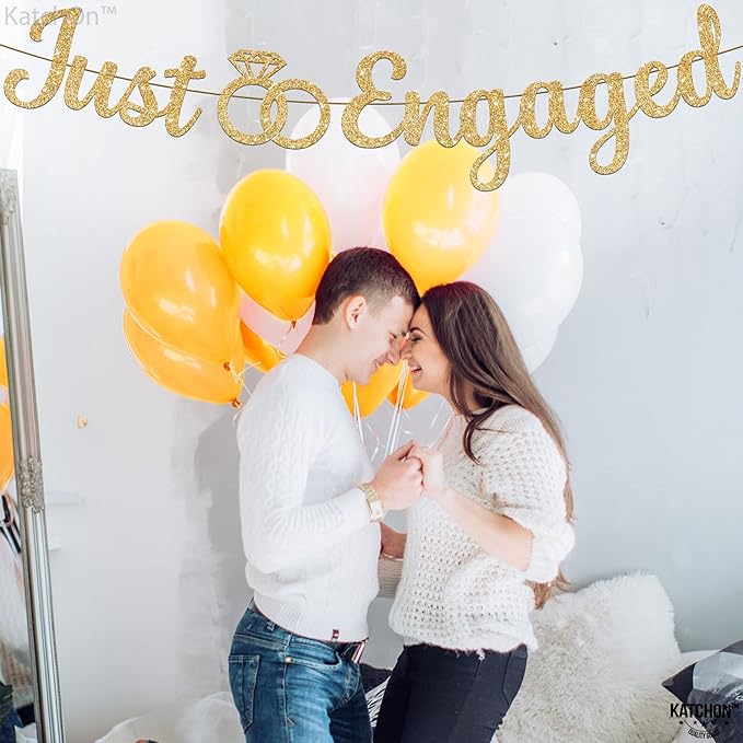 KatchOn, Glitter Gold Just Engaged Banner - Image 9