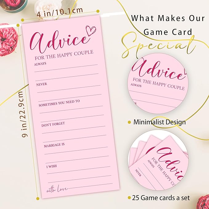 4x9 Inch Wedding Advice Cards, Advice and Wishes - Image 2