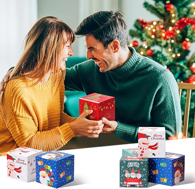 COTOPHER 20 Pcs Christmas Gift Boxes, Paper Treat Ornament Gift Box Decorative - Image 6