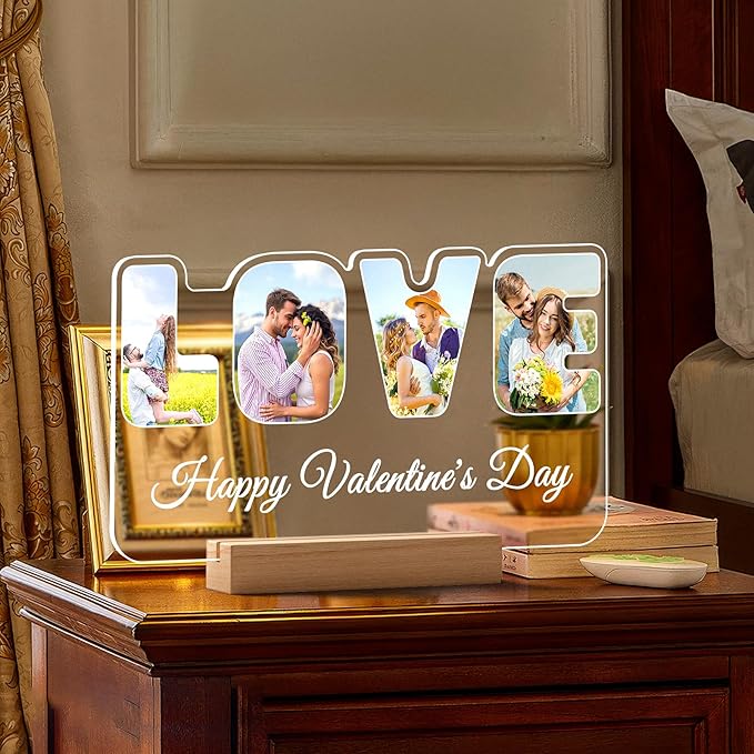 Custom Picture Frames with Photo, Personalized LOVE Photo Frame with Night Light - Image 7