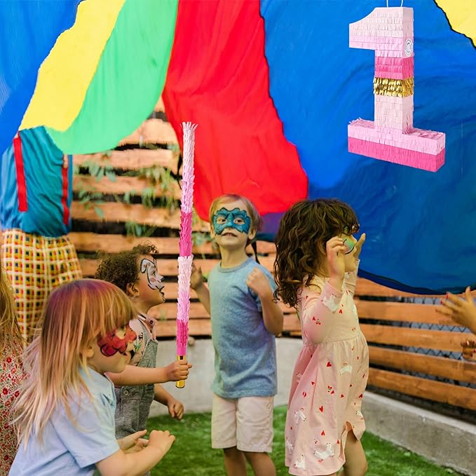 PCFING 20 Inch Number 1 Piñata Pink Gold - Image 5