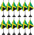 12 Pack Jamaica Desk Flag Set, Jamaican Table Office Flag, Small Miniature by Unknown