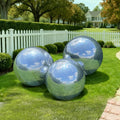 3PCS Silver Inflatable Mirror Ball, Big Shinny Balls Reusable Large PVC Disco by Unknown