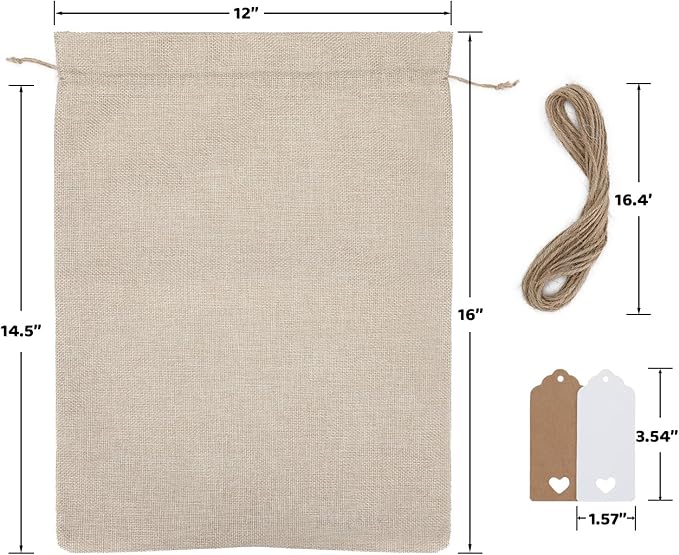 Tapleap Burlap Gift Bags with Drawstring - Image 2