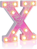 Foaky Pink Light up Letters，Pink Party Decorations, Girls Room Decor, Glitter by Foaky