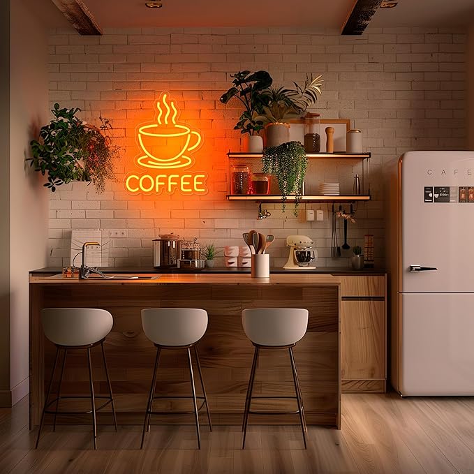 Coffee Neon Sign for Wall Decor, Dimmable USB Powered Bright Led Signs for - Image 9