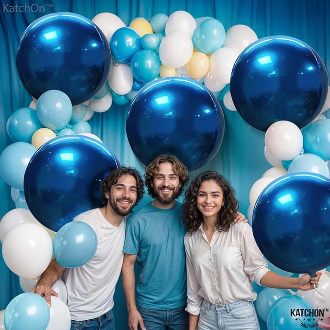 KatchOn, Mylar Metallic Blue Balloons - Image 6