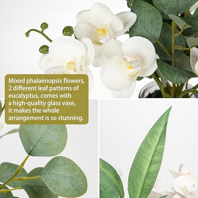 White Orchids Artificial Flowers - Image 3