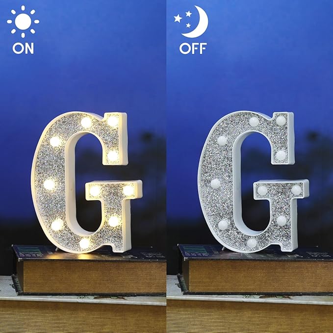 Marquee Light Letters for Table Decorations, Glitter Light Up Signs for Prom - Image 2