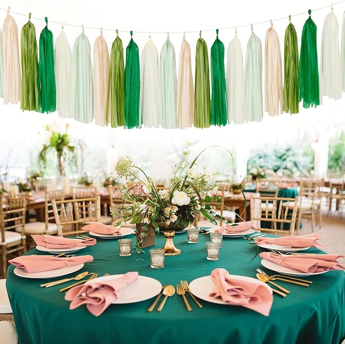 Sage-Olive Green Champagne-Gold Party Decorations - Image 7