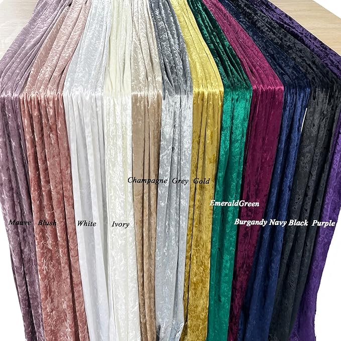 Luxurious Crushed Velvet Table Runner, Wedding Reception Decorations, Soft - Image 7