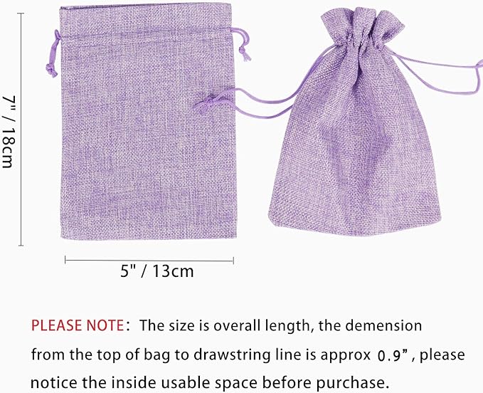 20pcs Burlap Bags 5 x 7, Linen Drawstring Gift Bags, Wedding Party Christmas - Image 3