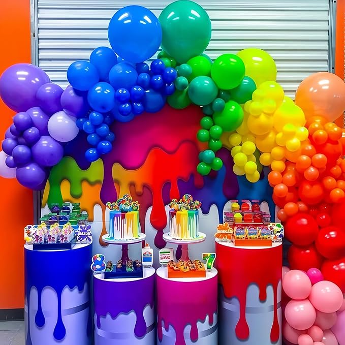 98pack Rainbow Balloons Different Size 18/12/10/5 Inch Rainbow Colorful Balloon - Image 5