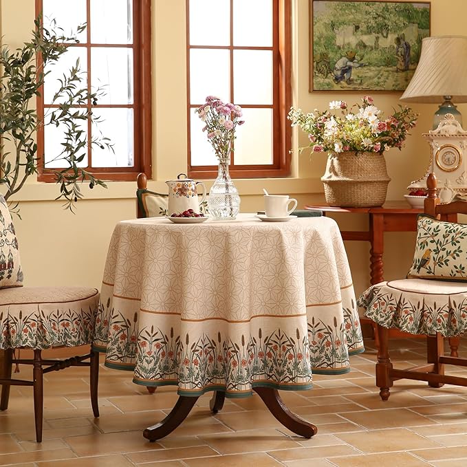patdrea Designer Linen Vintage Tablecloth - Image 2