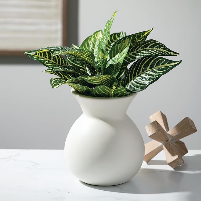 Sullivans White Ceramic Flower Vase, Modern Home Decor Vases - Image 6