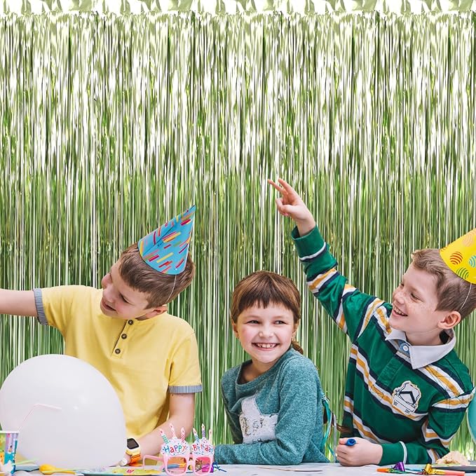 GOER 3.2 ft x 8.2 ft Metallic Tinsel Foil Fringe Curtains, Graduation - Image 5