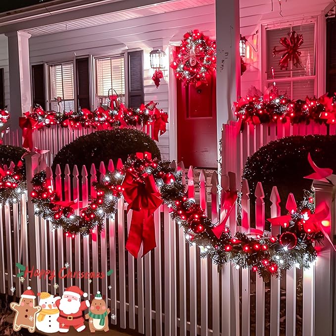 JMEXSUSS 500 LED Red and White Christmas Lights, 8 Modes 163ft String Lights - Image 4
