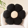 Flower Throw Pillow, Soft Black 19.6" Shaped Floor Pillow by Kcvvcr