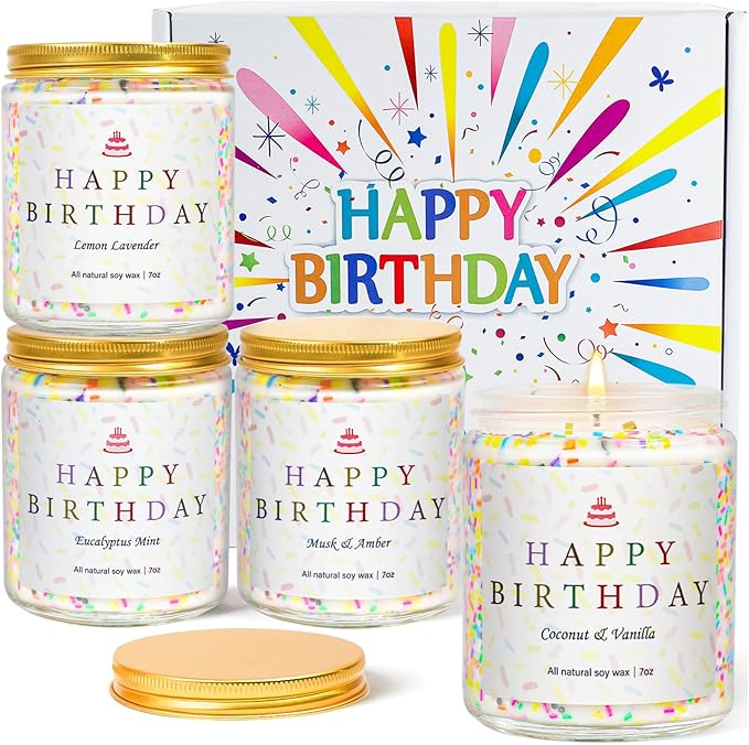 Happy Birthday Candles Set, 4 Pack Birthday Candle Gifts - Image 9