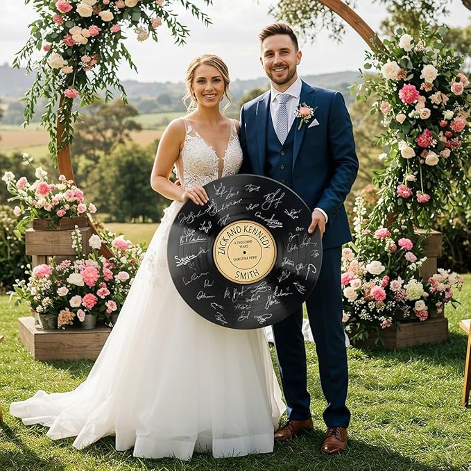 HomeWetBar Personalized Wedding Vinyl Record Alternative Guestbook, Special - Image 4