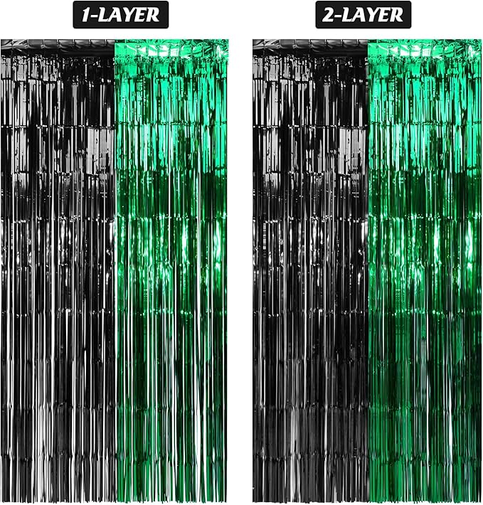 3Pack 3.3Ft x 6.6Ft Graduation Foil Fringe Curtain Backdrop Decorations - Image 5
