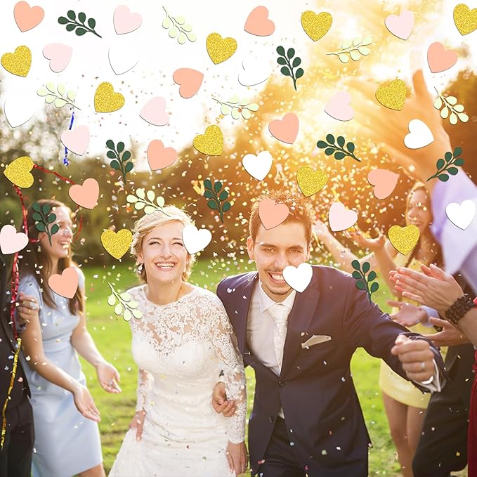 200PC Heart Wedding Confetti Greenery Eucalyptus Table Scatters - Image 4