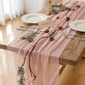 Keketo Pink Table Runner Cheese Cloth Rustic Gauze Cheesecloth Table Runner 120 by KEKETOARRANGE