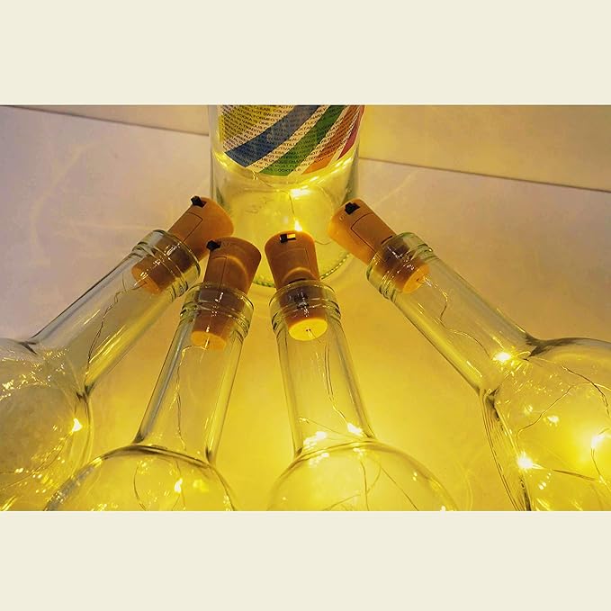 24 Pack 20 LED Wine Bottle Cork Lights, Fairy Mini String Lights Copper Wire - Image 4