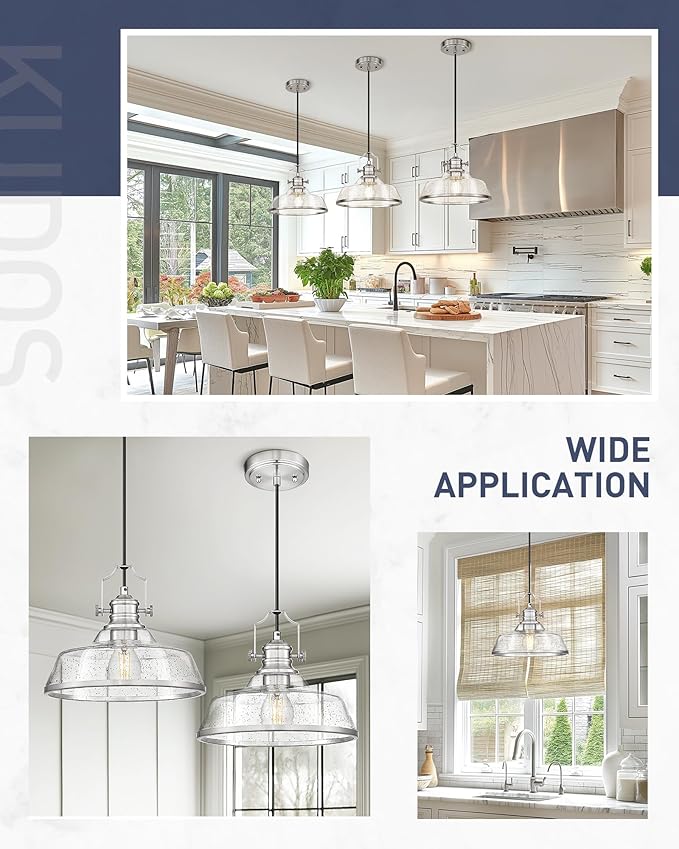 kudos 2 Pack Pendant Lights Kitchen Island, Industrial Hanging Light Fixture - Image 5