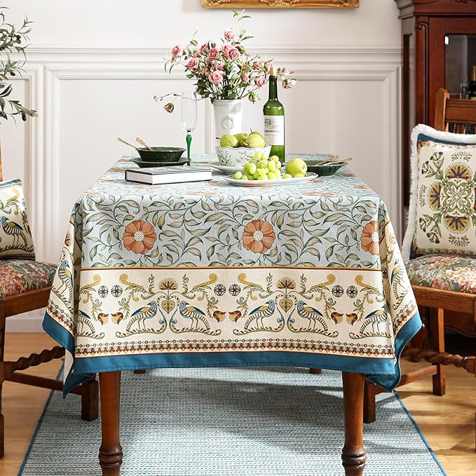 patdrea Designer French Linen Blue Tablecloth - Image 9
