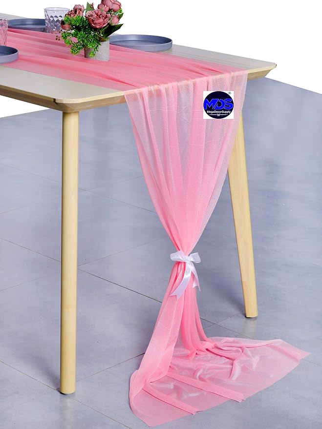MDS 2 Pack 14ft Chiffon Table Runner 29 x 170 Inches Sheer Wedding Runner - Image 3