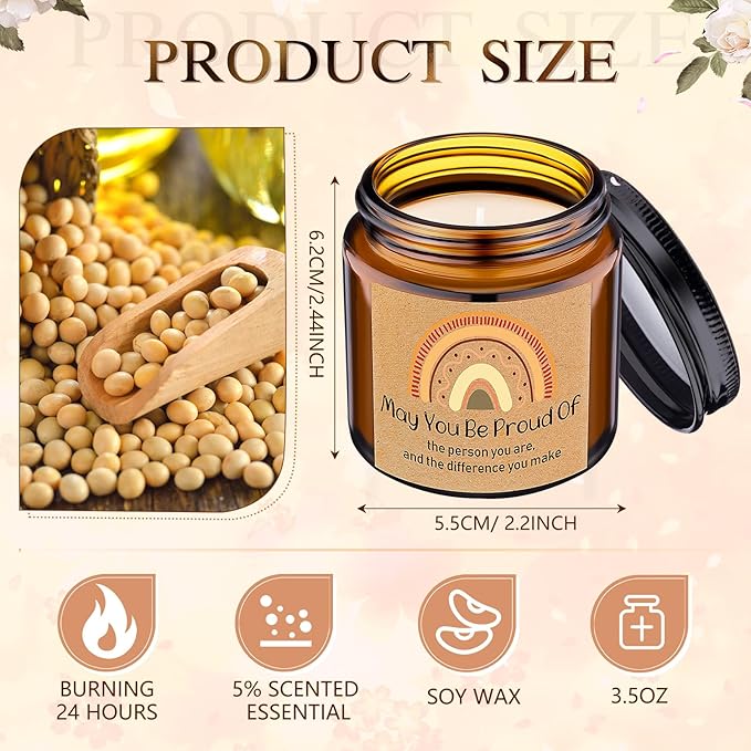 MTLEE 20 Pcs Thank You Gifts Candles 3.5 oz Employee Appreciation Inspirational - Image 2