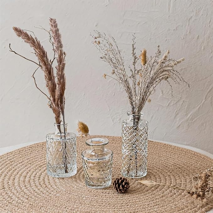 Glass Bud Vase Set of 3 Pcs Small Minimalist Vases - Image 5